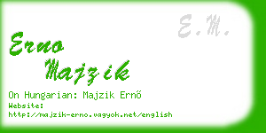 erno majzik business card